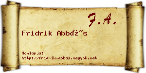 Fridrik Abbás névjegykártya
